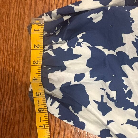 A&F Emerson Poplin Puff Sleeve Mini Dress - Navy and White - Size Medium - Picture 9 of 10